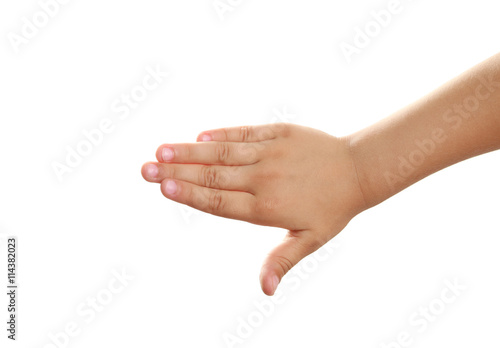 Obraz na plátne Child hand on white background