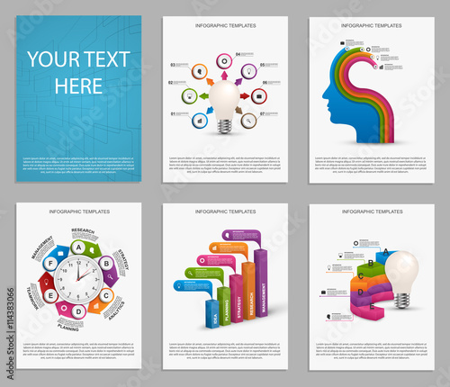 Collection of colorful infographics. Design elements.