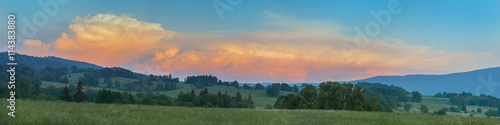 beautiful sunset - Sumava, Czech republic