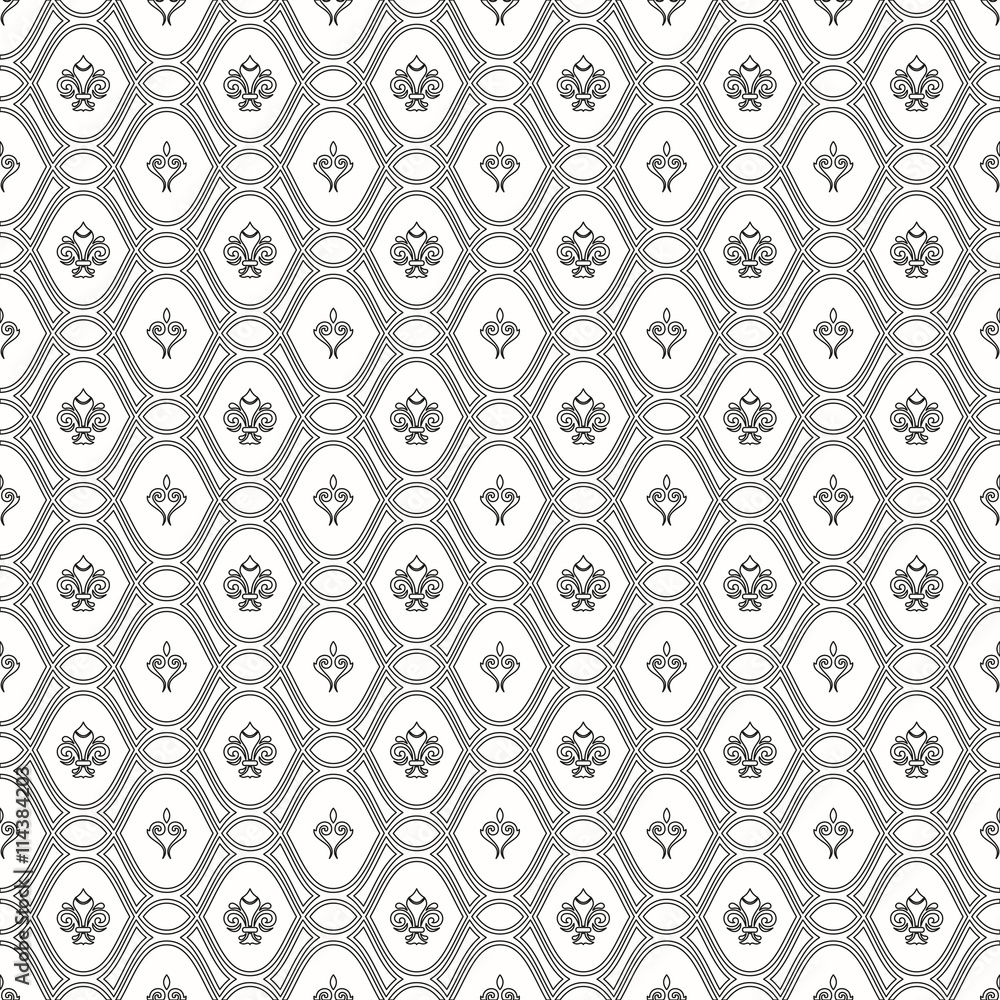 Seamless Vector Pattern With Royal Lily Seamless Vector Pattern With Royal Lily