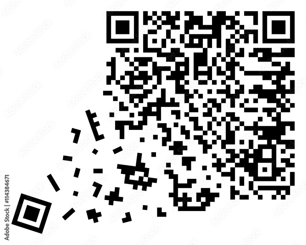 Fototapeta premium vector broken qr code