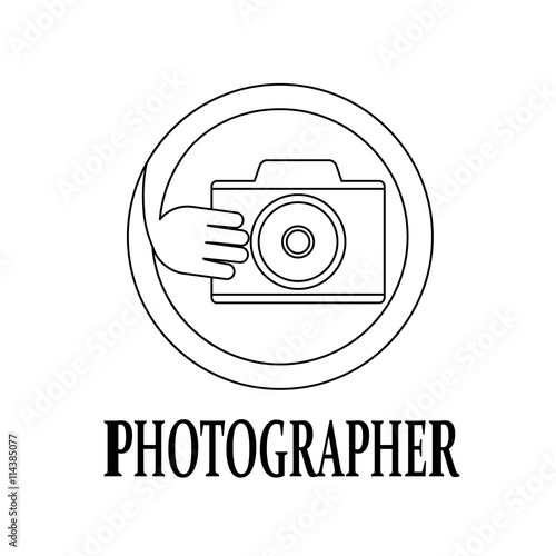 Modern logo for photographer. Thin black line. Vector illustration