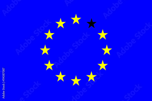 EU flag, GB leaving
