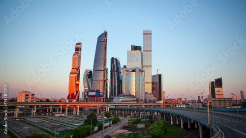 Moscow International Business Center. Hyper Time Lapse UHD 4K 3840x2160. 30 fps 