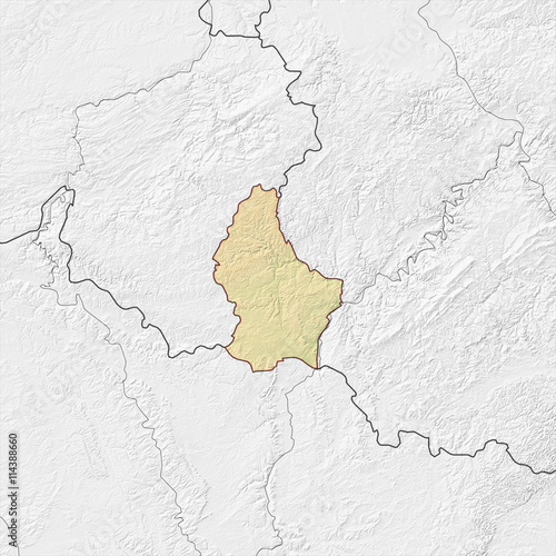 Relief map of Luxembourg
