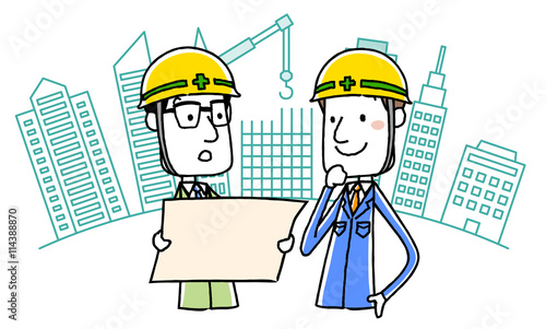 建設にかかわる作業服の男性
