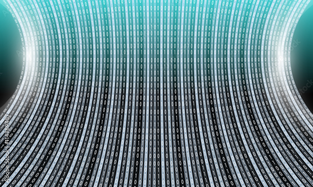 Obraz premium Futuristic vector backdrop and binary code