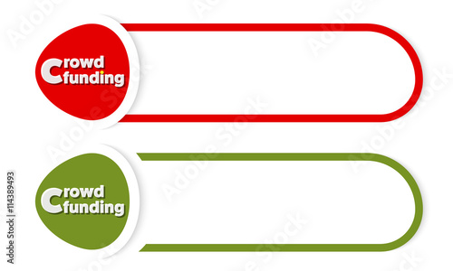Vector button for your text and the words crowd funding