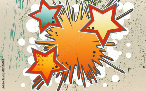 Abstract background of explosion stars in graffity style.