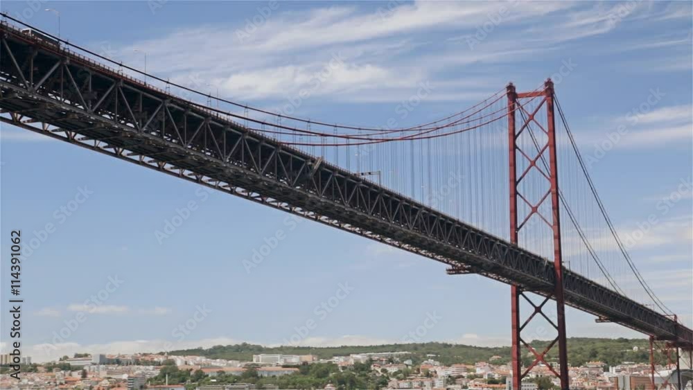 25th of April Bridge on sky background Lisbon Portugal 25th of April Bridge on sky background Lisbon Portugal