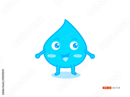 Water drop character design  vector eps 10