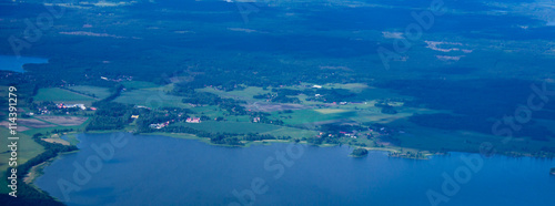 Aerial view of scandinavian landscape