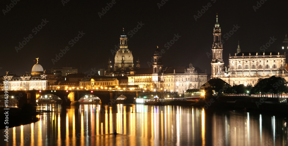 view on the baroque skyline of the city of dresden
