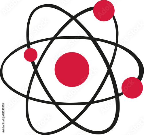 Atom icon with red atoms