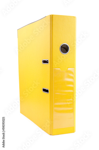 Yellow office folder on white background