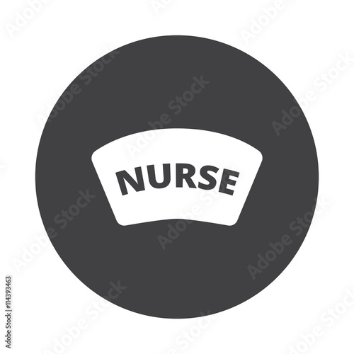 White Nurse icon on black button isolated on white