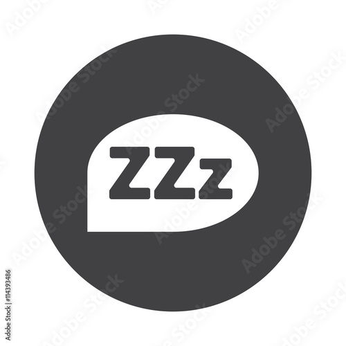 White Sleep icon on black button isolated on white