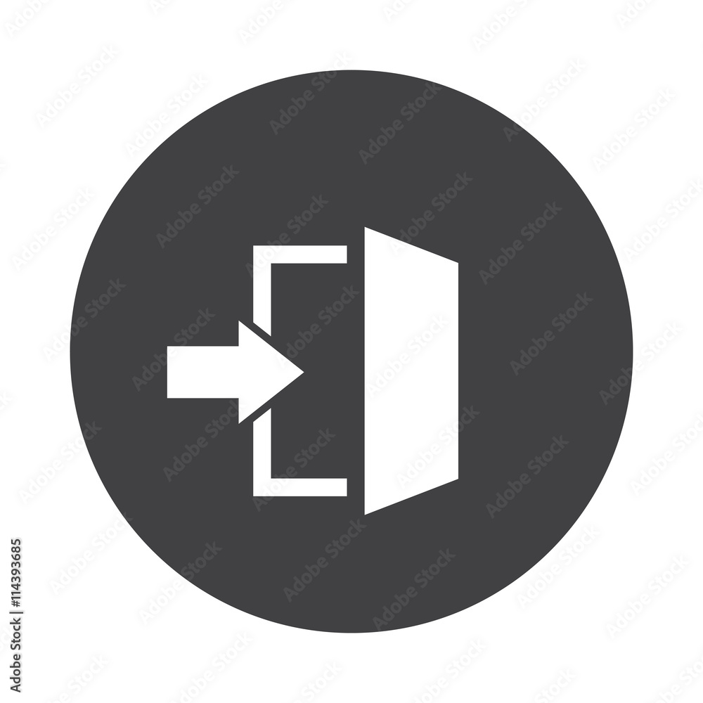 White Enter icon on black button isolated on white White Enter icon on black button isolated on white