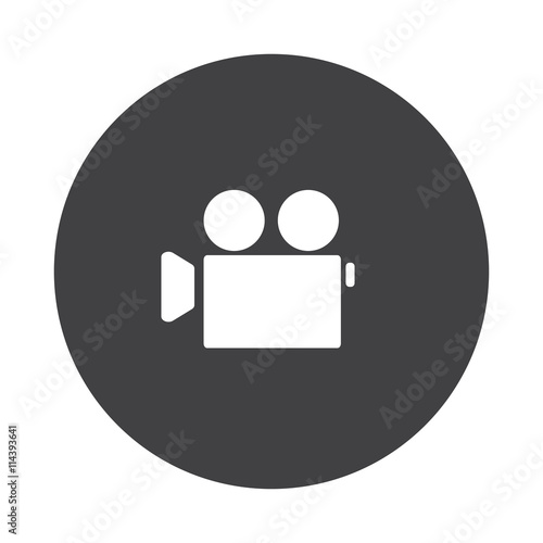 White Rss icon on black button isolated on white