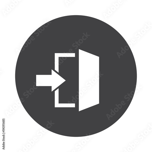 White Enter icon on black button isolated on white
