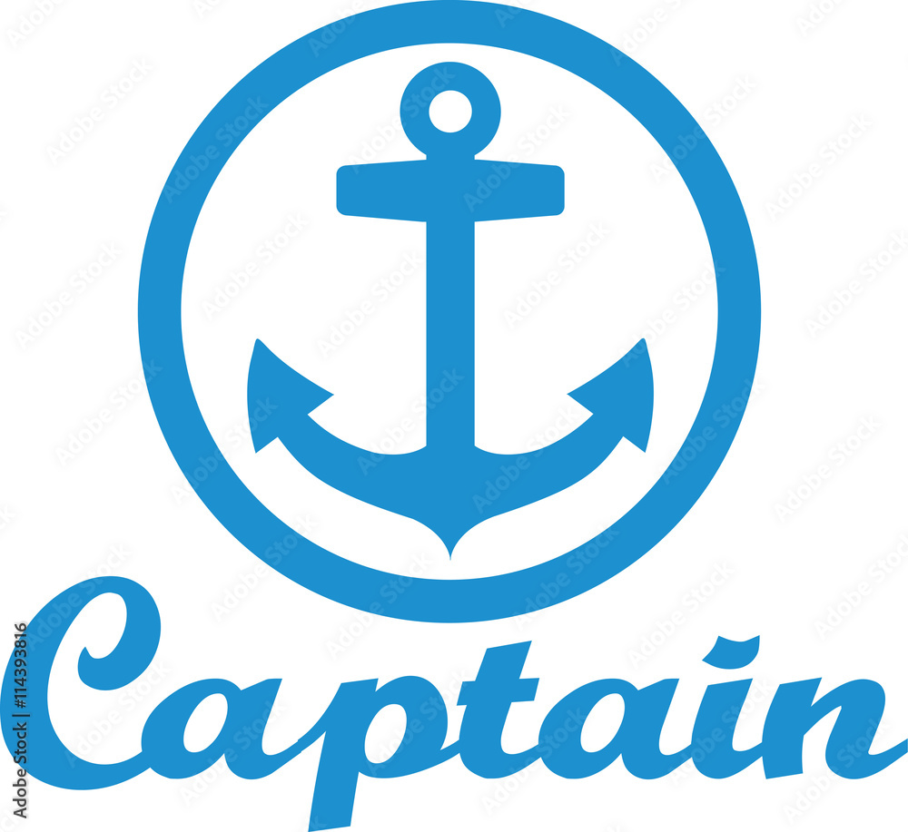 Anchor with word captain Anchor with word captain