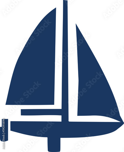 Sailing boat with oar symbol