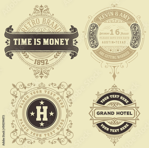 Set of vintage logo templates, Hotel, Restaurant, Business Ident