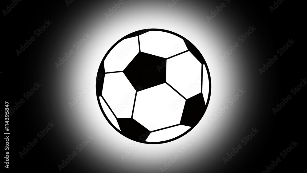 football logo, soccer logo on white background : black and white tone