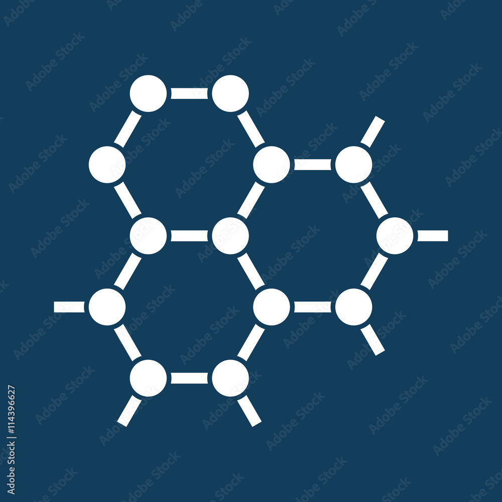 molecule science education icon on color background molecule science education icon on color background