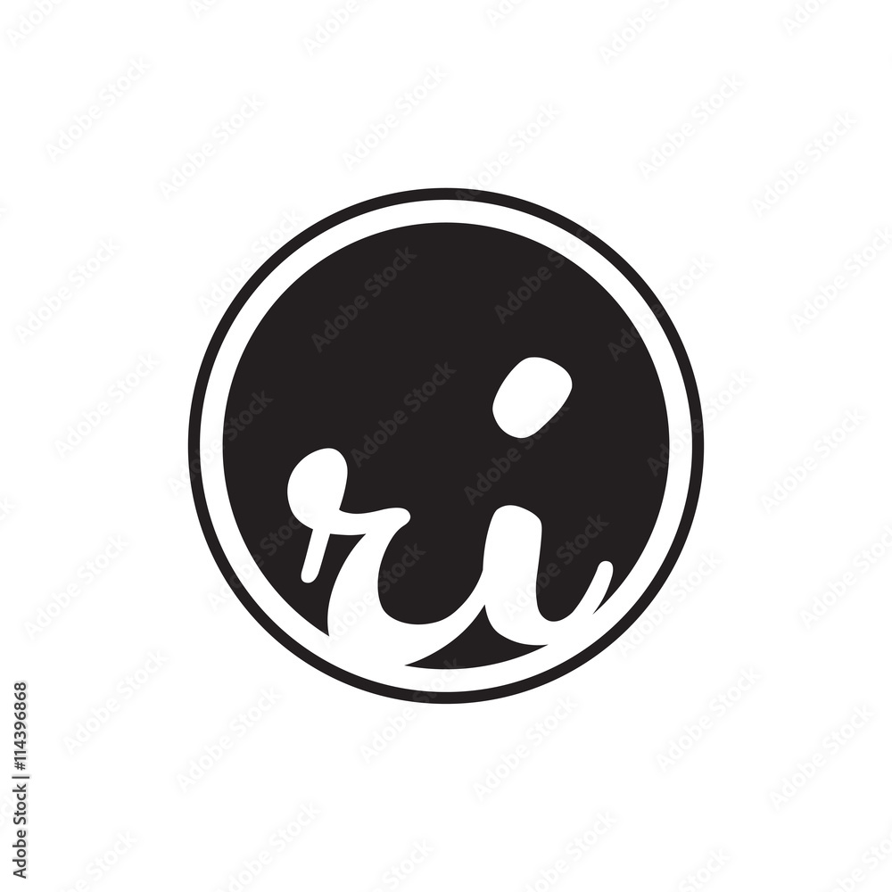Fototapeta premium initial letter logo circle with ring