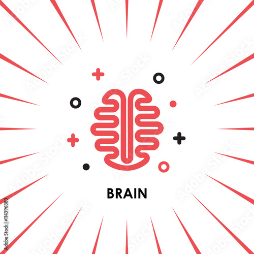 Brain Logo silhouette top view design vector template.