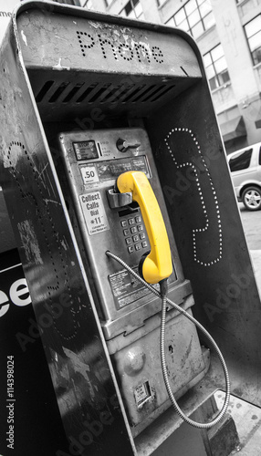 PAYPHONE IN DOWNTOWN MANHATTAN NEW YORK CITY