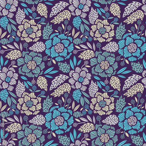 Seamless floral pattern. Vector floral background