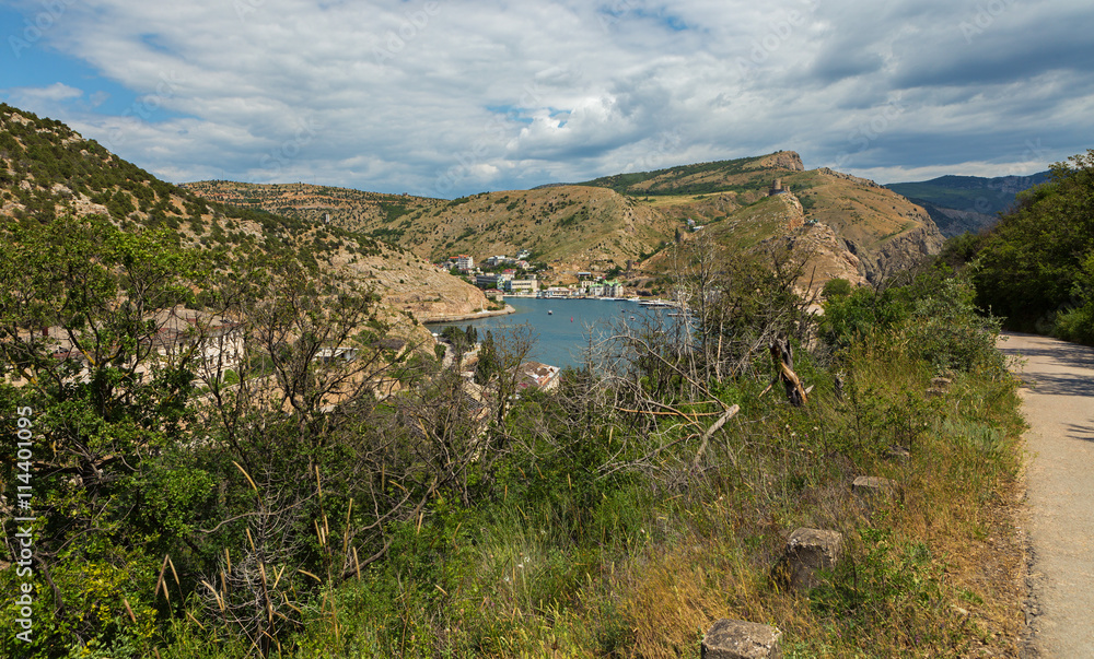 Balaklava is popular Crimean resort. Bay former submarine base.