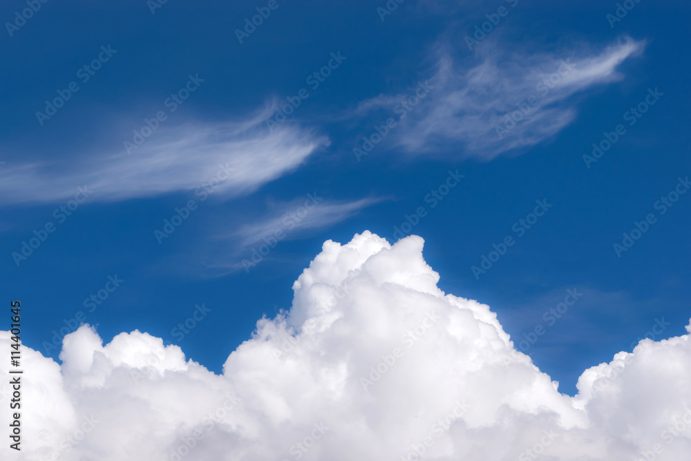 blue sky with clouds closeup for background or backgrop nature c