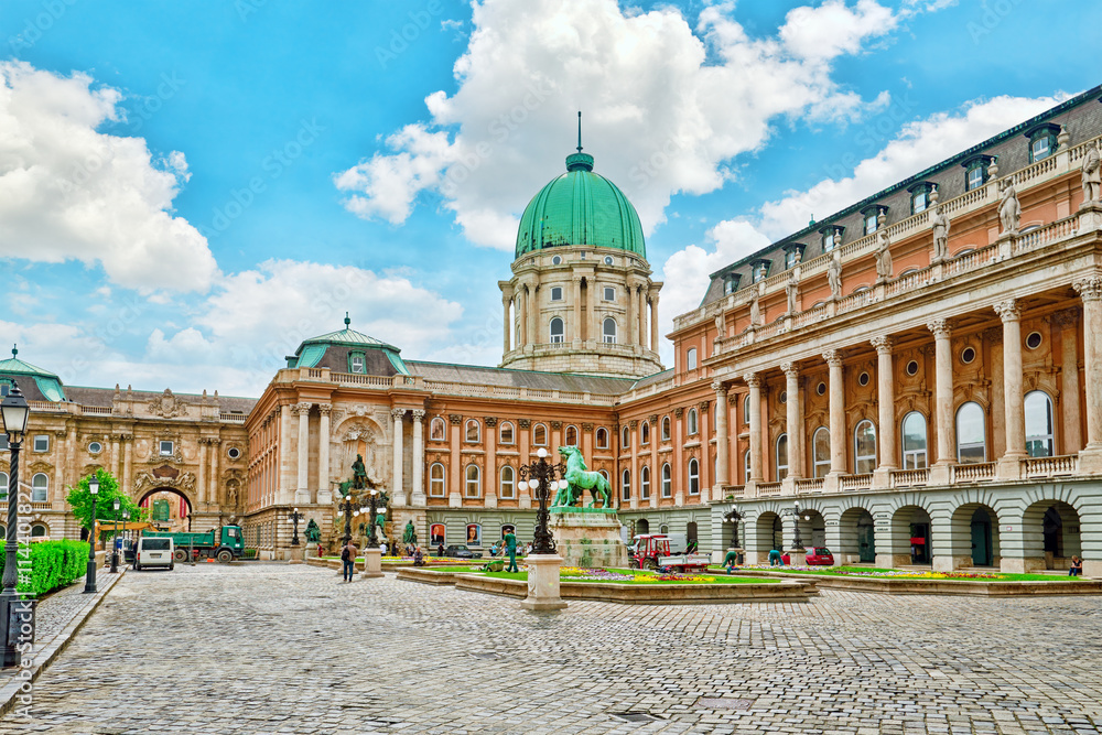 BUDAPEST, HUNGARY-MAY 03, 2016 :Budapest Royal Castle -Courtyard
