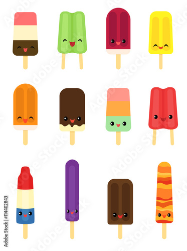 Collection of cute popsicles