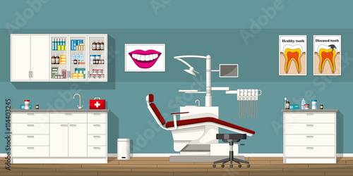Illustration of a dentist room
