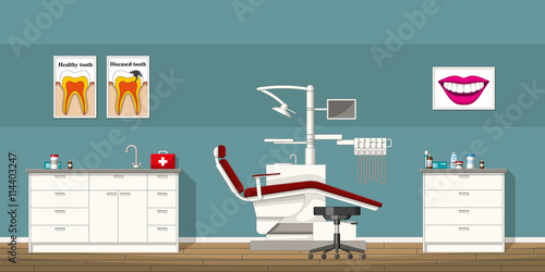 Illustration of a dentist room