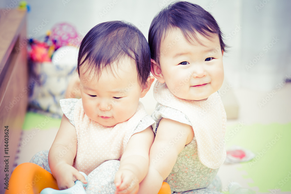 かわいい双子の赤ちゃん 日本人 アジア人 Stock 写真 Adobe Stock