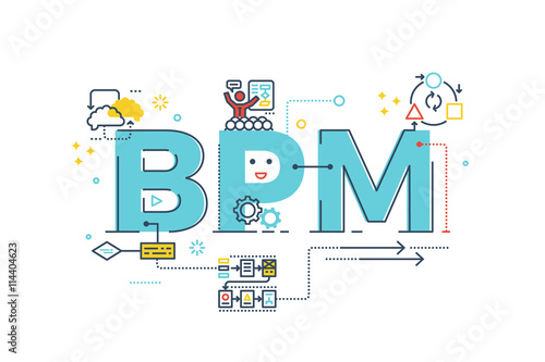 BPM : Business Process Management word photo