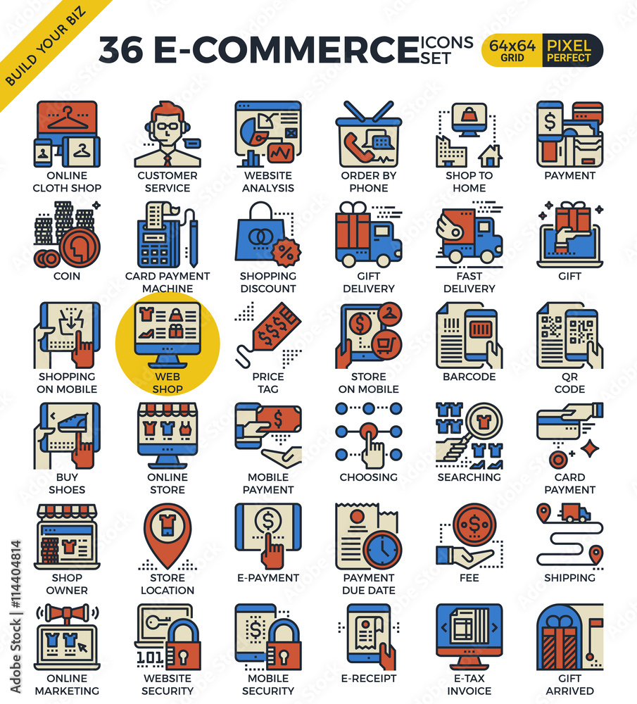 E-commerce business icons E-commerce business icons