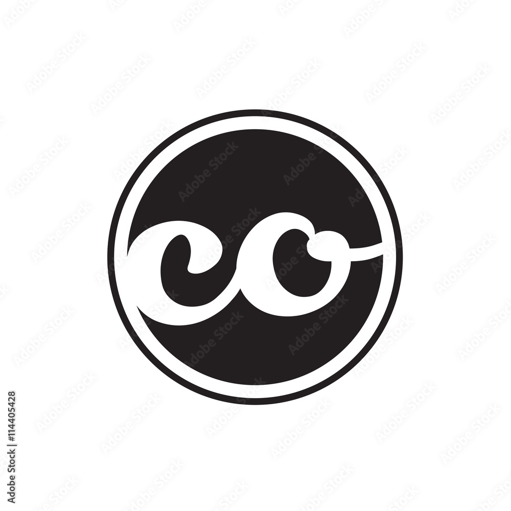 Obraz premium initial letter logo circle with ring