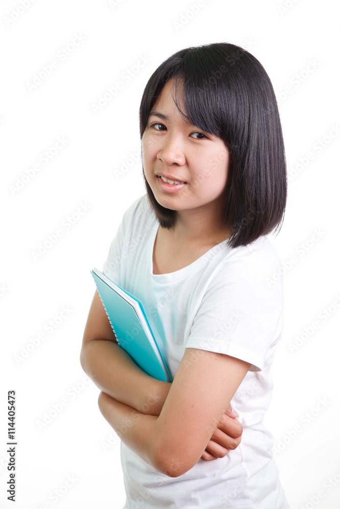 Young Asian student isolated on white background. Young Asian student isolated on white background.