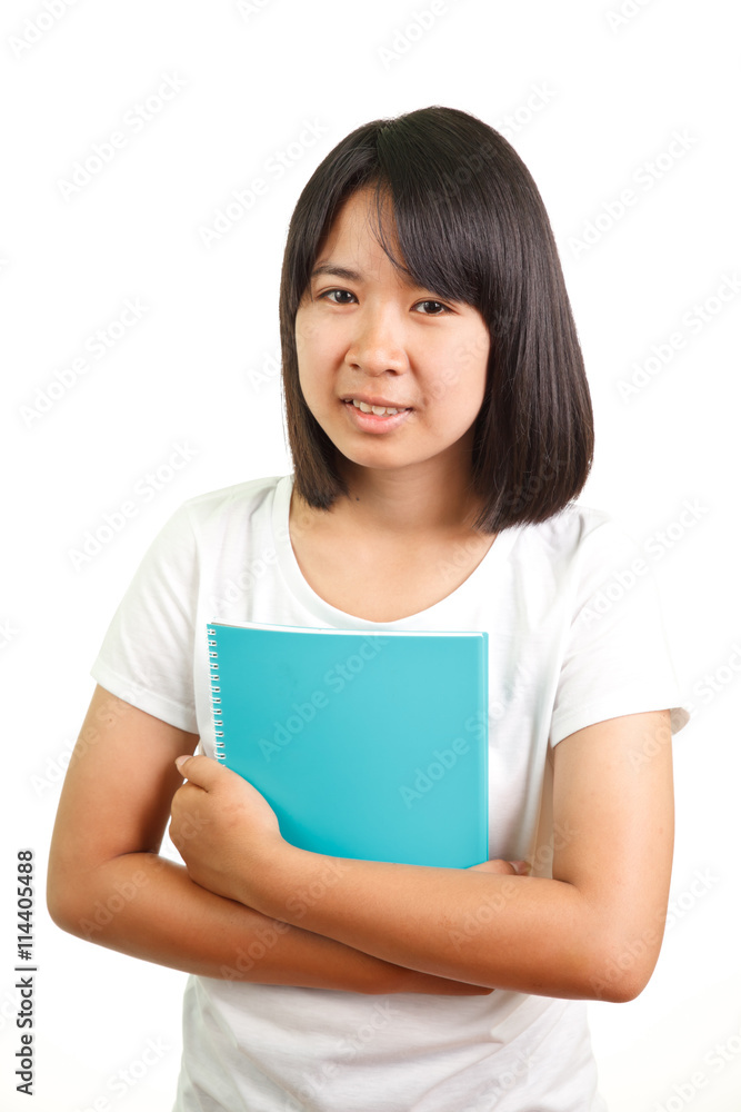 Young Asian student isolated on white background. Young Asian student isolated on white background.