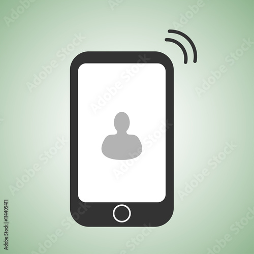 flat phone icon with interlocutor picture on display