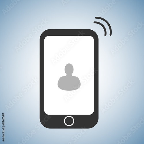 flat phone icon with interlocutor picture on display