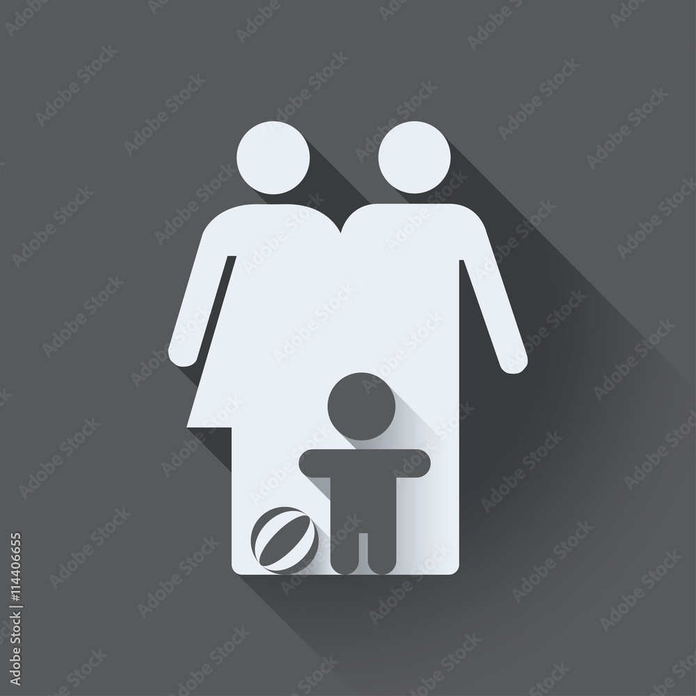 Family icon, flat design, isolated illustration, editable. Family symbol, dark background. - stock vector Family icon, flat design, isolated illustration, editable. Family symbol, dark background. - stock vector