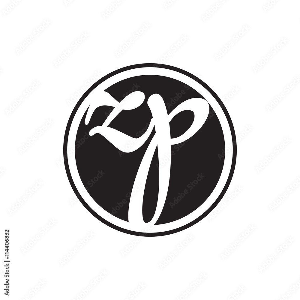 Fototapeta premium initial letter logo circle with ring