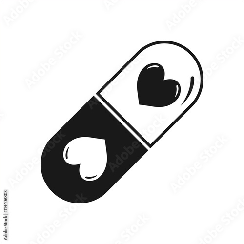 Erection Pill simple icon on background